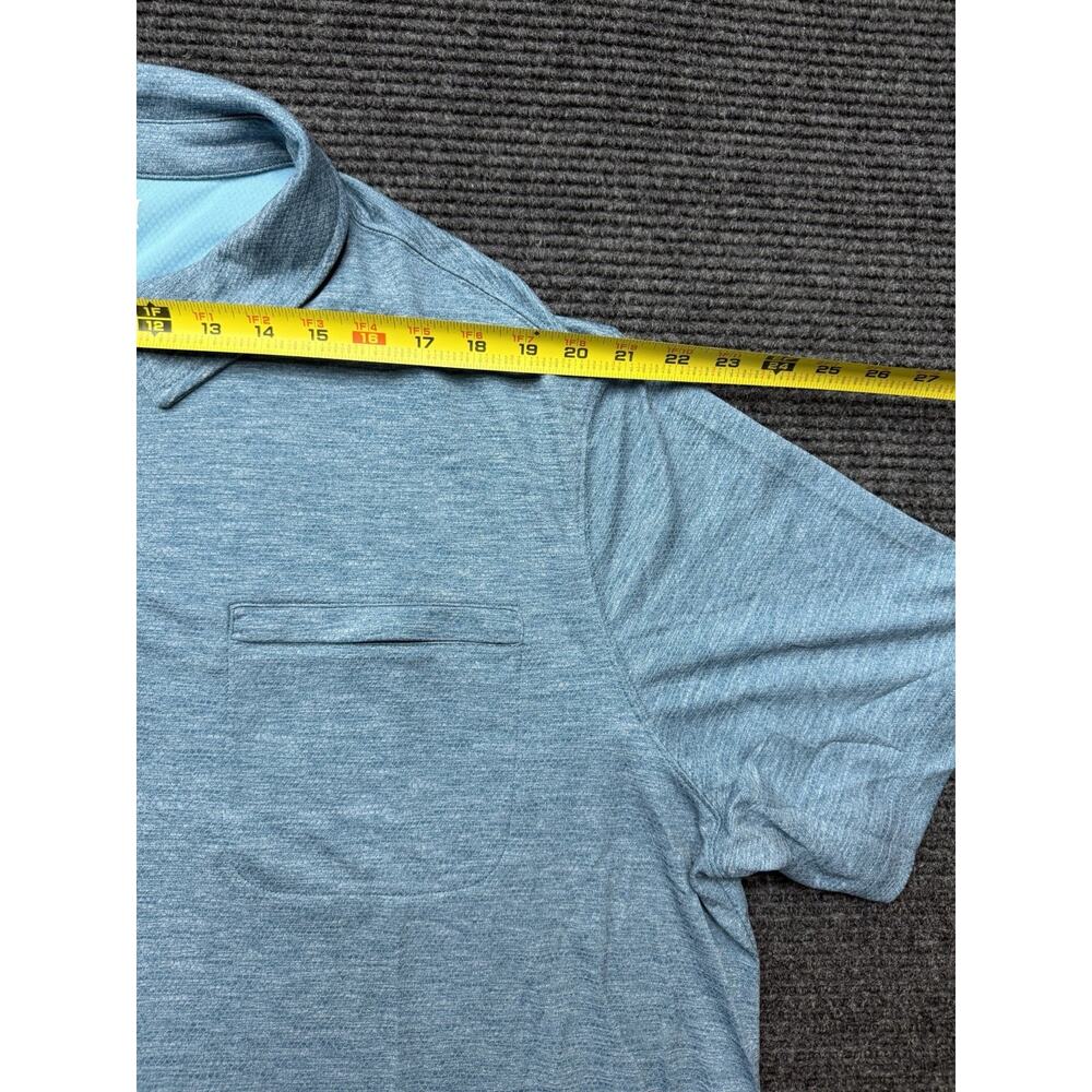 Duluth Trading Co Mens 2XL Blue Heathered Armachillo Cooling Relaxed Fit Polo - Picture 5 of 10